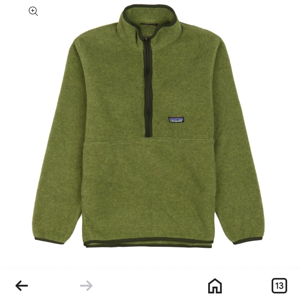 Vintage PATAGONIA SYNCHILLA Women's Size XS 1/2 Zip Fleece Pullover Green